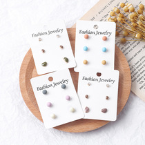 Korean color round candy bean ear studs small exquisite candy color irregular geometric drop oil pair earrings female