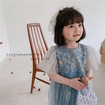 Dolls for dolls slowly girl crumbled web yarn with dress and summer child princess skirt short sleeve foreign air 2021 new