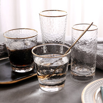 Phantom of the Opera Japanese-style gold-edged hammer eye pattern glass cup household juice cup creative hammer pattern cup