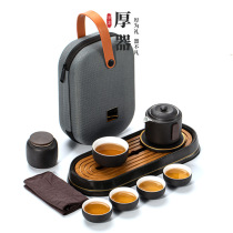 White porcelain express one pot two cups car carrying bag type travel tea set small set outdoor single travel tea pot