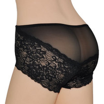 4 pieces of womens underwear high waist lace mesh gauze seamless full perspective transparent crotch cotton size breifs