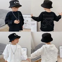 Pure cotton sweater men and womens 2020 new childrens fake two-piece tops baby base shirt foreign childrens T-shirt tide