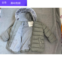 Foreign trade Original Single autumn and winter baby plus velvet padded cotton hooded long sleeve windproof cotton clothes baby out coat