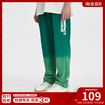 FPA(VENGETICE) Gradient smudged knitted trousers National trend straight wide leg pants street trend casual pants men
