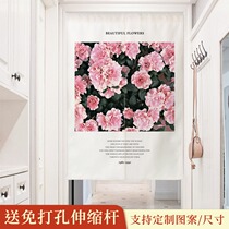 Modern girl fabric curtain kitchen bedroom decoration half curtain toilet ins Wind Water curtain non-perforated partition curtain