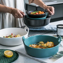 Nordic Wind Ceramic Foam Noodle Bowl Big soup bowl Creative personality Home Noodle Bowl Salad Bowl single dinnerware