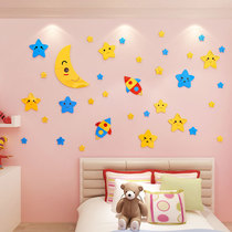 Star moon wall sticker 3d wall sticker roof ceiling sticker creative room childrens room wall decoration