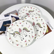 12 birthday party disposable dinner plate outdoor picnic utensils food Environmental protection plate party cake barbecue tray