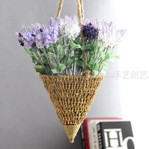 Handmade Fields Garden Oil Grass Choreography Basket Hanging Basket Hanging Basket Hanging Basket Hanging Flower Basket Conical Outdoor Wedding Festivities
