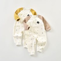 Dabi Rabbit Newborn Clothes Flap-up Lace Monk Clothing Spring and Autumn 0-3 Months Newborn Baby One-Body