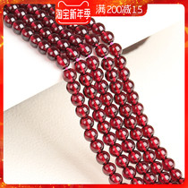 Natural Garnet wine red bracelet necklace with beads single 9A collection grade scattered beads round beads jewelry