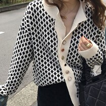 Sandro Tonali2020 autumn and winter new sweater tide loose Lingge knitted cardigan small fragrance coat female