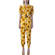 Counter womens clothing 2020 new summer fashion tide stars with catwalk temperament Sun Flower small feet jumpsuit