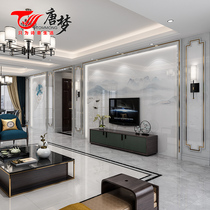 Tang Meng ceramic tile background wall microcrystalline living room new Chinese marble film and television Wall Roman column stone Wanli River Mountain