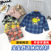 2021 new childrens shirt cotton boys shirt girls coat wear baby childrens clothing foreign style autumn dress