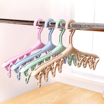 Creative 8 clip windproof buckle multifunctional hanger plastic clothes drying rack socks underwear drying rack