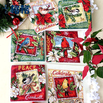 Precision printing French DMC cross stitch kit hanging painting simple flower hanging painting Christmas bird six choose one