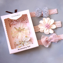 Baby hairband fontanelle baby bow hair band floral headdress hair hoop 100 days sweet baby girl baby headgear