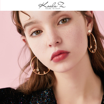 Super fairy water drop European and American exaggerated atmosphere Ring ear ring Spiral ear clip No ear hole female very simple atmosphere