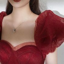 French Wine Red toast with 2022 new brides normally able to wear back door engagement gown Princess Bubbly Cuff