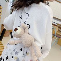 (Trick you to give birth to your daughter) Autumn winter sweater collared dress with small bear male paparazzi to unload cute girls dress