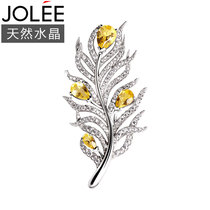 Jolee brooch S925 silver natural crystal color gemstone simple jewelry corsage for girlfriend birthday gift