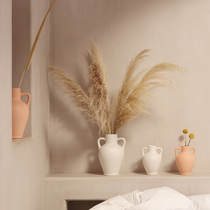 WULIHOME Round Belly Vase Binaural Ceramic Ins table swing piece display softly installed living-room decoration