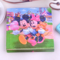 Mickey print napkin green facial tissue 20 mouth cloth color placemat paper hotel banquet cup flower party paper
