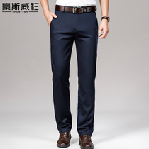2021 spring new middle-aged mens casual pants spring and autumn thin trousers mens pants loose straight dad pants