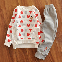 Girls  autumn clothing new childrens sports suit Womens big childrens spring and autumn Western style sweater 2021 autumn clothes Childrens clothing