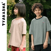 (Jungle Series) TYAKASHAKIDS Takasha Childrens Summer Striped Half Sleeve Boys Boys Short Sleeve T-Shirt