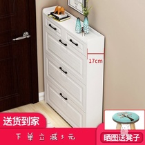 Ultra-thin shoe cabinet Small narrow corner shoe kitchen household ornaments Modern simple entrance door outdoor aisle dump type