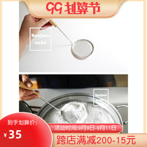 Spot Japanese wooden handle colander stainless steel foam spoon fine grid hot pot spoon spoon skimming spoon fried filter