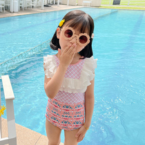 Childrens swimsuit girl girl cute bikini baby one-piece swimsuit 2021 new small child swimsuit