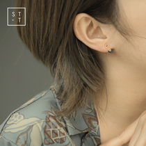 Mrs. Shen S925 sterling silver temperament simple personality plated 18K gold heart-shaped earrings day Korean paper clip earrings female