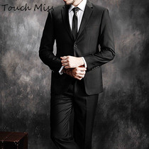 TOUCH MISS suit suit mens three-piece Korean slim single-breasted business formal wedding suit dress