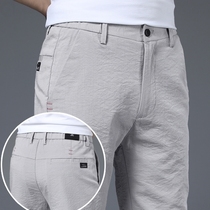 home daily ice silk casual pants mens straight loose Korean version of the trend of quick-drying mens sports pants