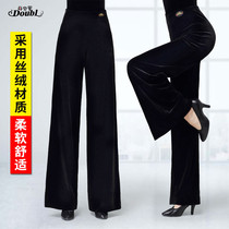 Dampao Roo Woman High Waist Latin Dance Pants Style Body Pants Loose Dance Pants Velvet Morden Square Pants