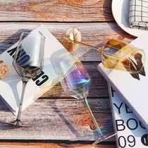 Dream Rainbow Cup Gold High Foot Cup Grey Crystal Red Wine Glass Champagne Cup Sweet Wine Glass Wine Glass