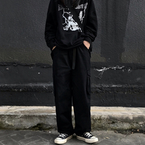 Harajuku function wind overalls mens trend Spring and Autumn New ankle-length pants ins Tide brand loose hip hop casual trousers