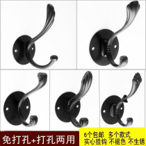 European adhesive hook black clothes hook Wall Wall single hook door rear creative coat hook Wall single hanging clothes hook