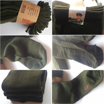 Army socks 0 men wear-resistant green old-fashioned sweat-absorbing outdoor sports summer hemp cotton pair of eyes socks black thick uniform size