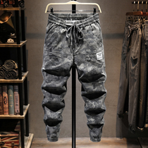 Autumn and winter casual pants mens Japanese overalls Harlem pants trend loose straight mens camouflage large size bunches trousers