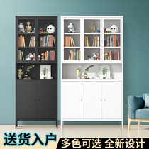 Steel multi-functional display cabinet household bookcase glass door reception cabinet locker room locker collection cabinet