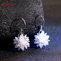 Dila jewelry s925 Silver Ice Flower Earrings female Korean version of Japanese and Korean temperament Joker OL casual Jewelry earrings