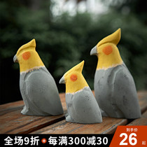 Solid Wood handmade wood carving ornaments parrot wood carving crafts living room ornaments home accessories