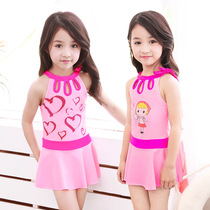 Youyou childrens swimsuit girl Princess one-piece skirt cute baby middle and large virgin girl hot spring bathing suit