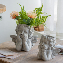 Harvest cottage garden courtyard angel portrait art vase ornament country flower pot flower arrangement flower arrangement landscape decoration