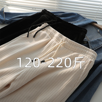 Spring Lady Chenille Broadlegged Pants Big Code Fat Younger Sister Casual High Waist Loose Lenty Light Core Suede Fat Mm Pants