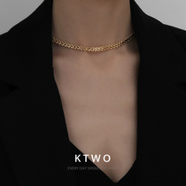 European American fan fashion temperament kgold color simple necklace female ins personality hip hop tide minority cold wind choker